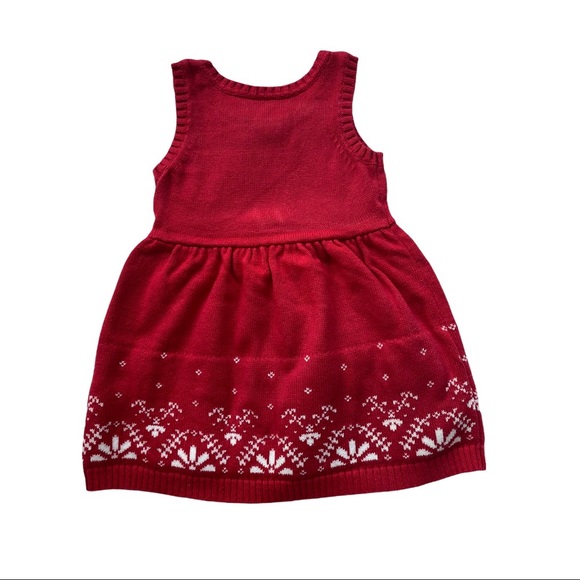 CARTER’S Little Girl Knit Holiday Red Dress. Size: 9 Months - Picture 2 of 4